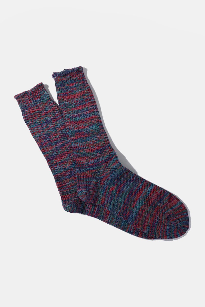 Anonymous Ism 5 Colour Mix Ribbed Crew Socks (Navy) | Socks