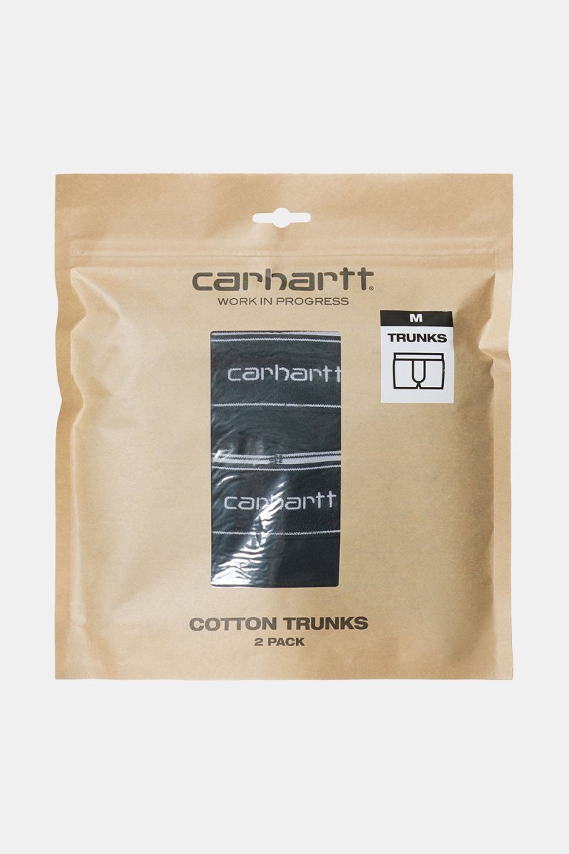 Carhartt 2 Pack Cotton Script Woven Boxers (Black) | Underwear