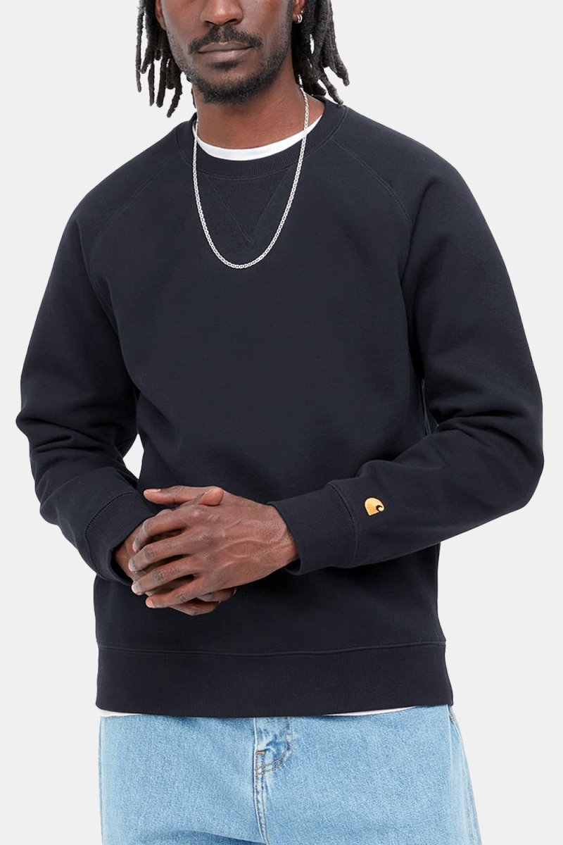 Carhartt WIP Chase Sweatshirt Sweat (Dark Navy / Gold) | Sweaters