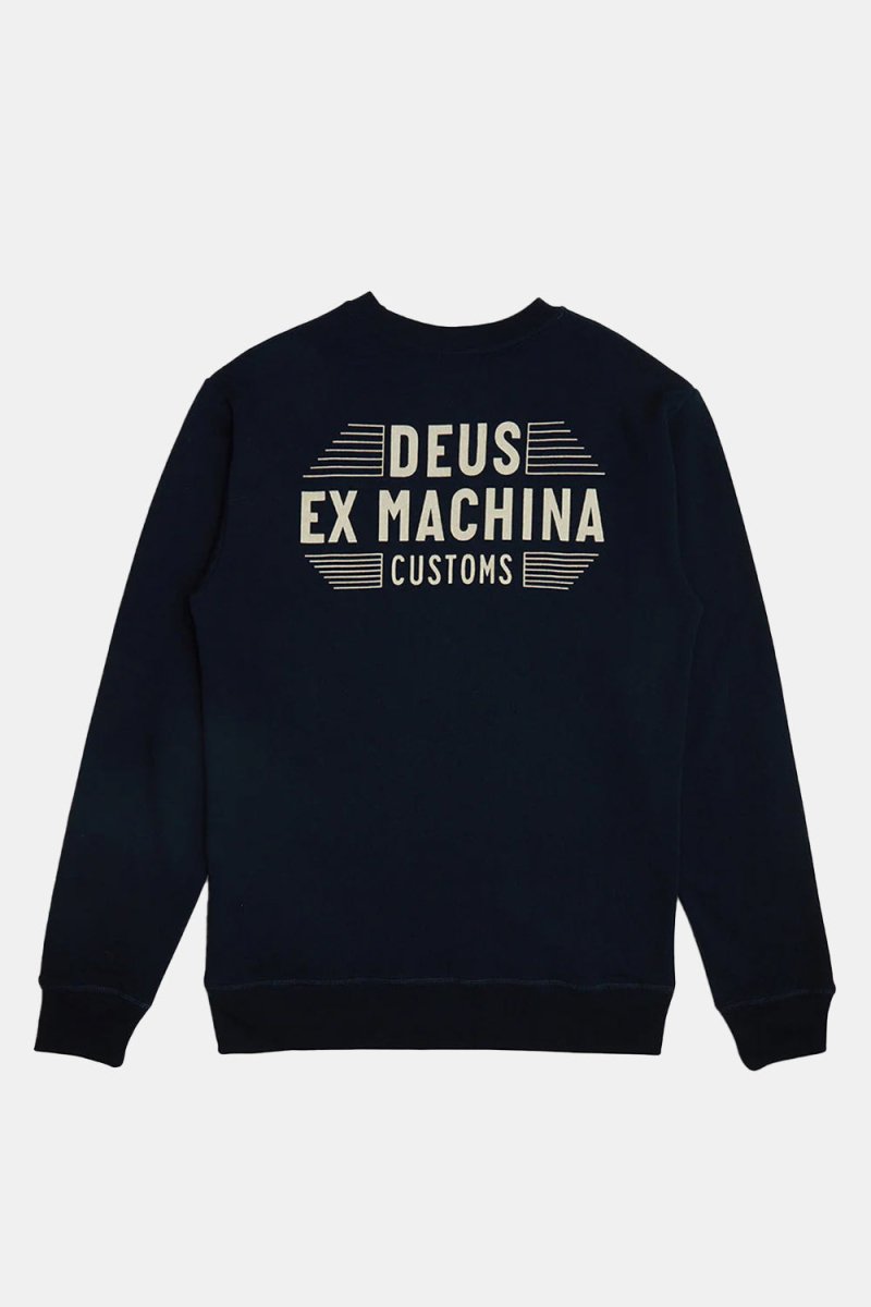 Deus Fender Crew Sweatshirt (Navy) | Sweaters