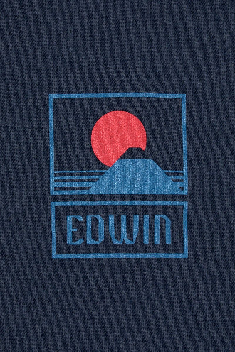 Edwin Sunset On Mount Fuji T-Shirt (Navy Blazer) | T-Shirts