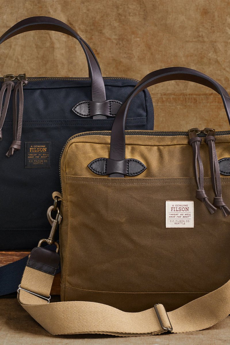 Filson Tin Cloth Compact Briefcase (Navy) | Bags