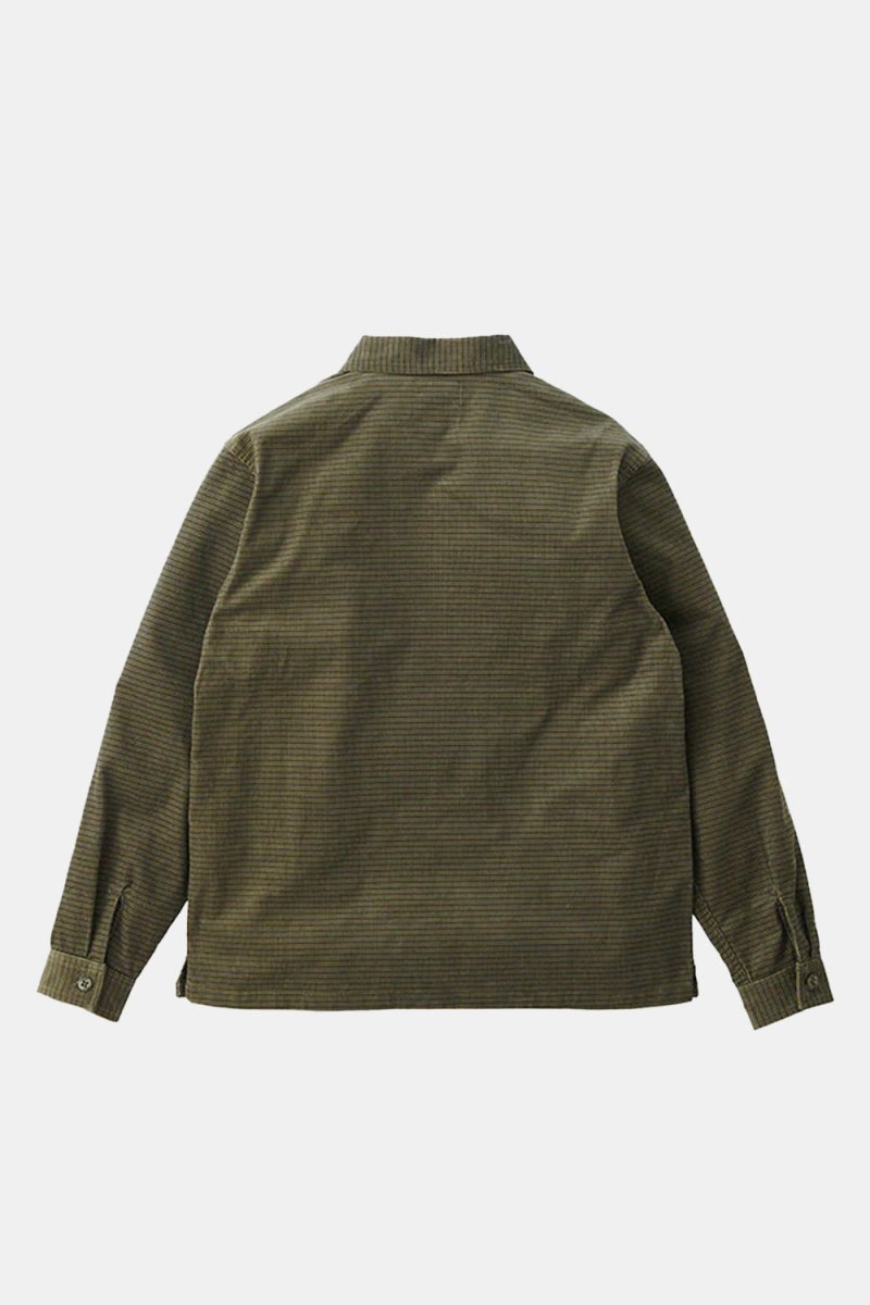 Gramicci Grid Cord Zip Shirt (Olive) | Shirts