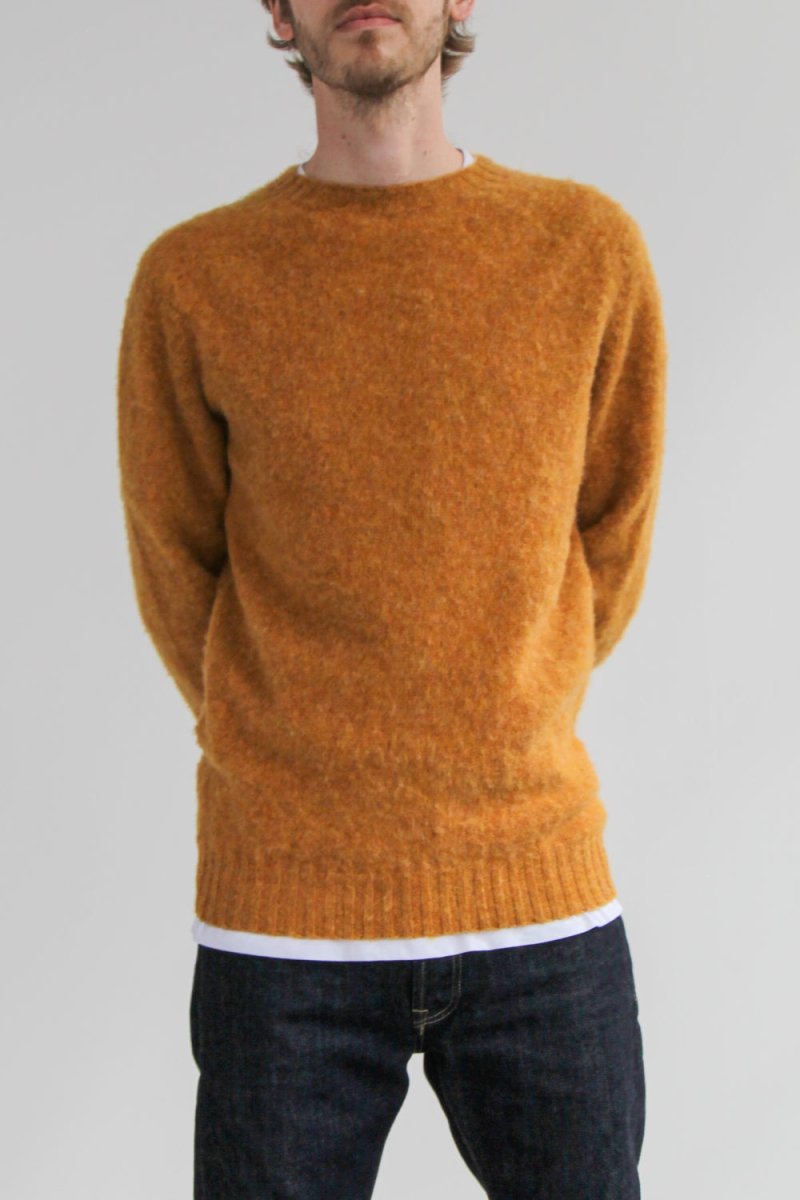 Half Dozen Shaggy Double-Brushed Crew (Cumin Orange) | Knitwear