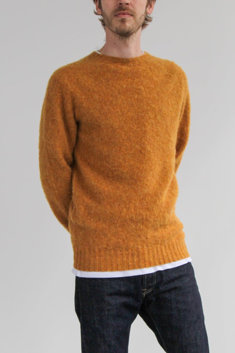 Half Dozen Shaggy Double-Brushed Crew (Cumin Orange) | Knitwear