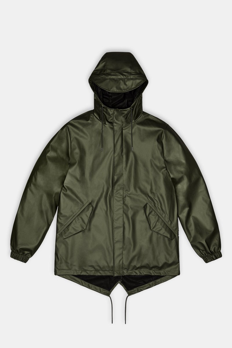 Rains Waterproof Fishtail Jacket (Evergreen) | Jackets