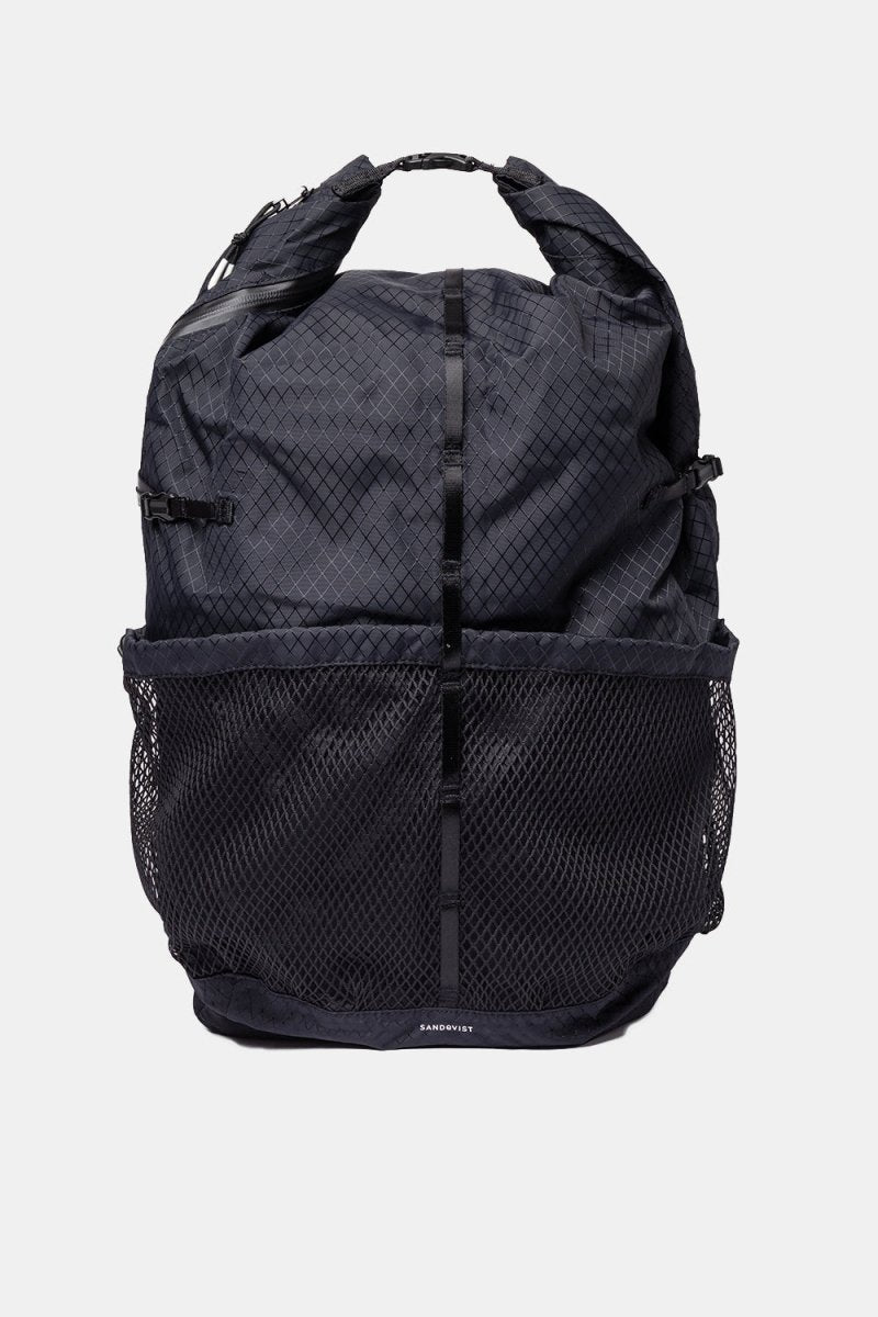 Sandqvist Kevin Rolltop Recycled Nylon Backpack (Black) | Luggage