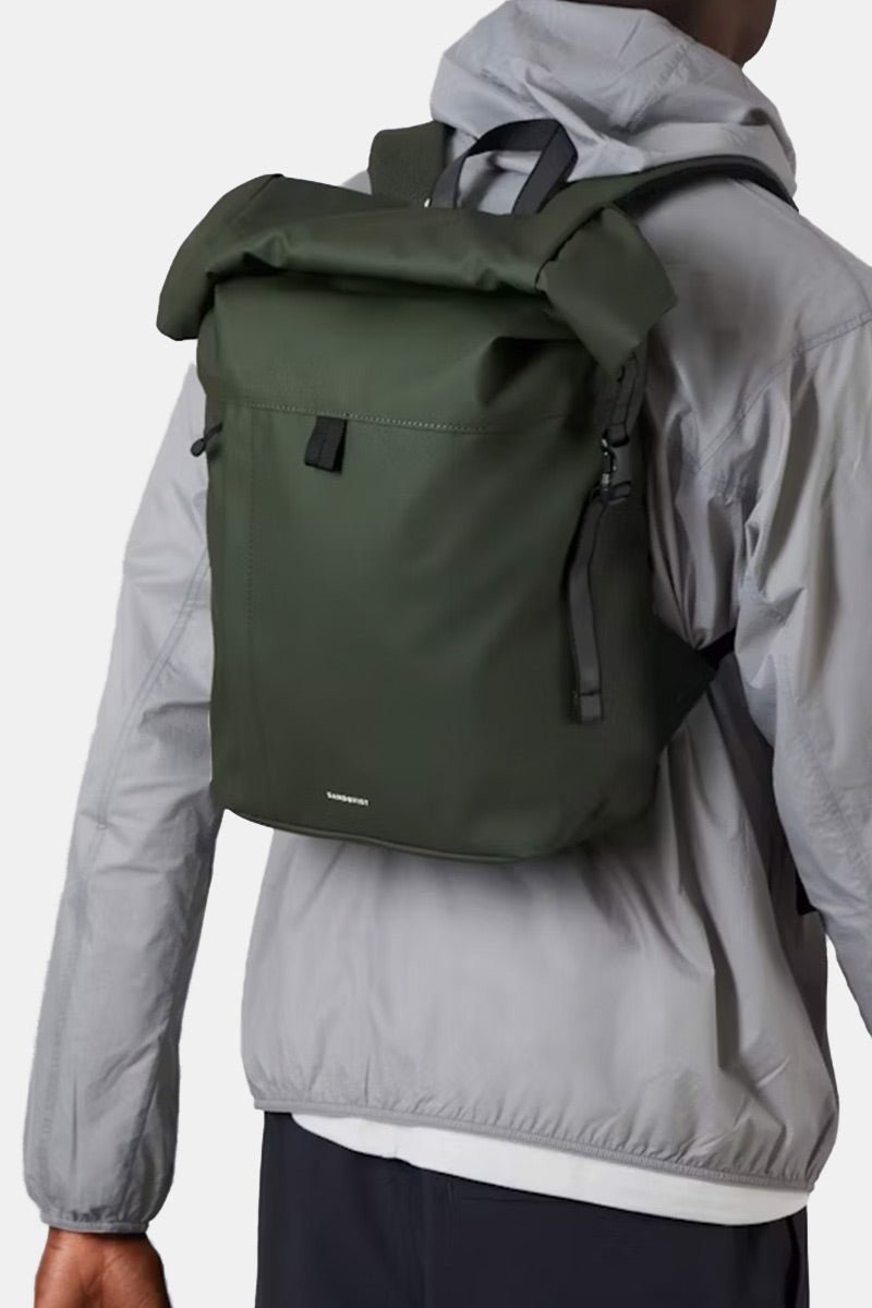 Sandqvist Konrad Water - Resistant Rolltop Backpack (Dawn Green) | Bags