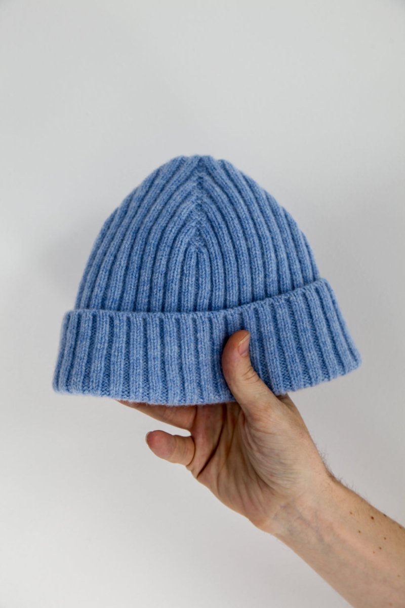 Super-Soft Lambswool Fisherman Beanie - Glacier Blue | Hats
