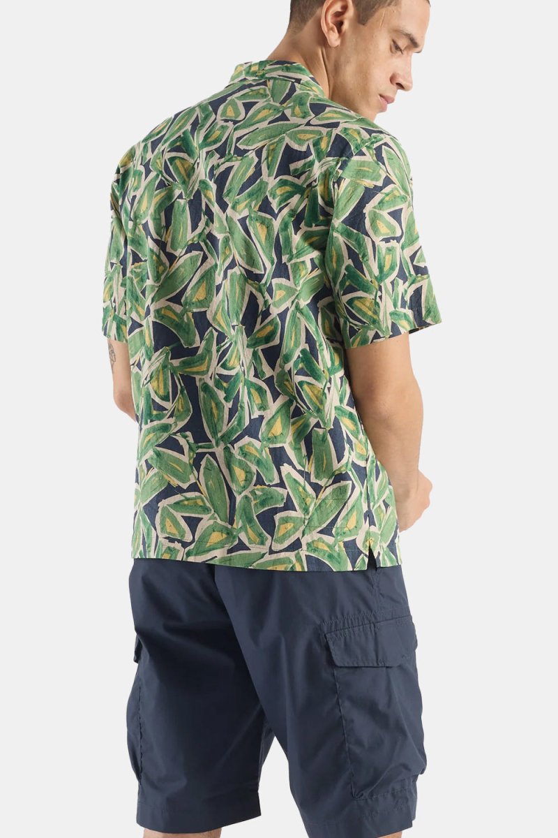 Universal Works Minari Artist Flower Lincot Shirt (Navy) | Shirts