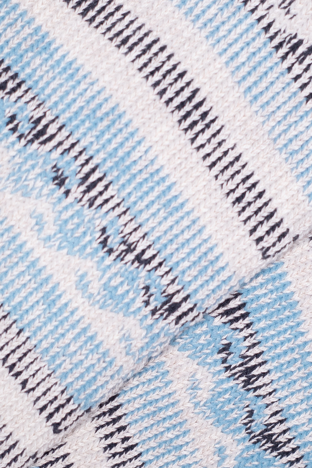 Kinari Recycled Cotton Natural Symbol Pattern Crew (Blue) | Number Six